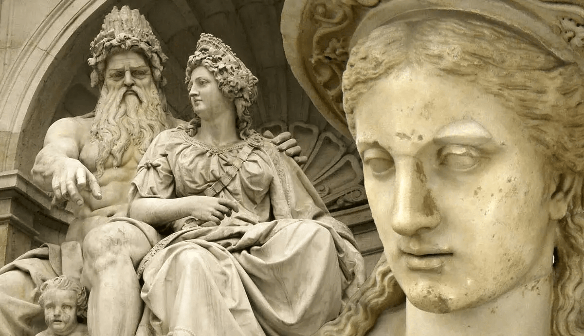 mythological figures of marble statue